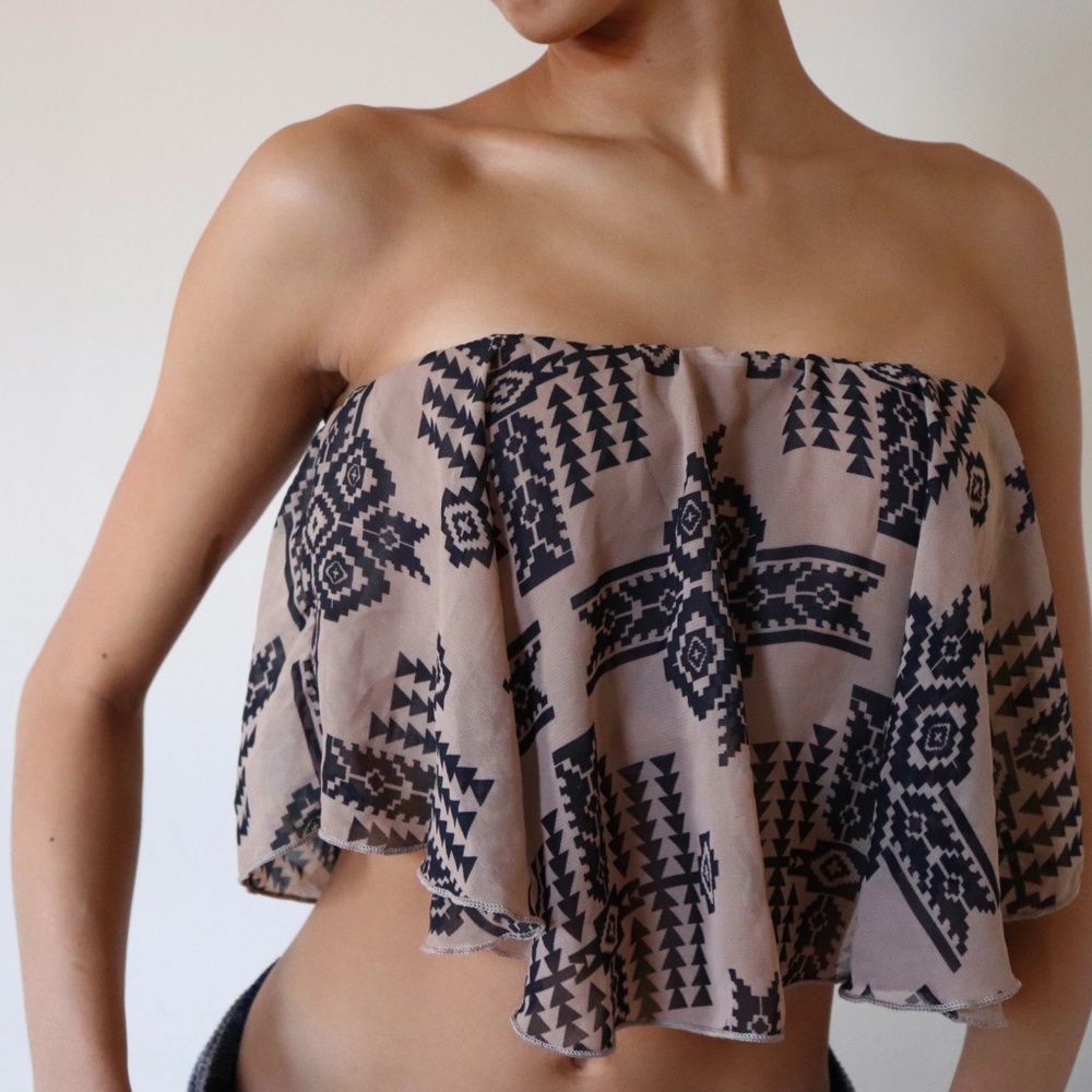 Strapless Aztec Flowy going out top
